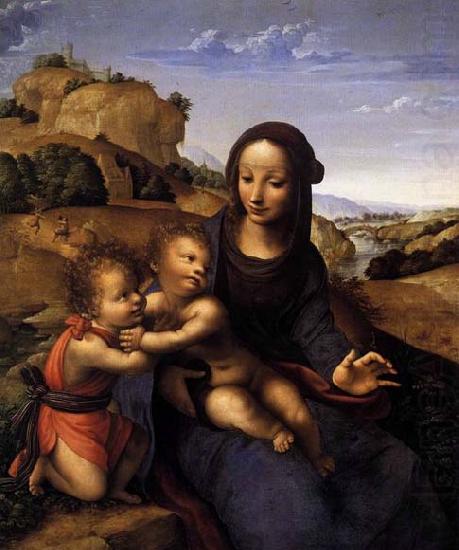YANEZ DE LA ALMEDINA, Fernando Madonna and Child with Infant St John china oil painting image